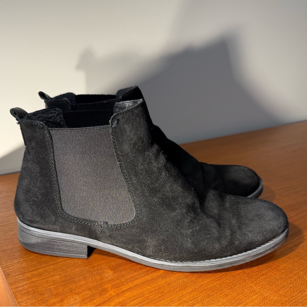 Dune London Black Suede Chelsea Boots